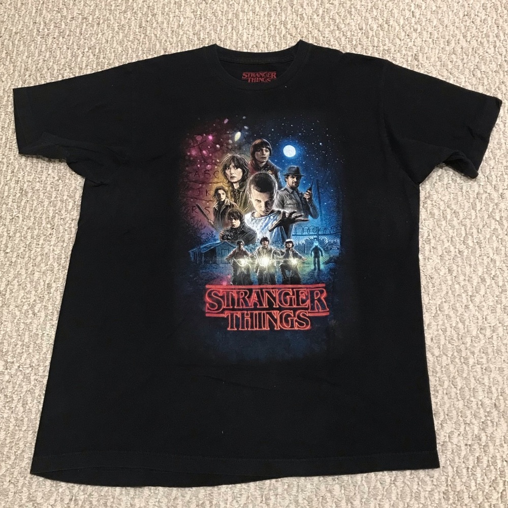 Stranger Things Mens Black Tee